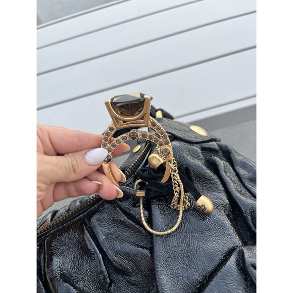 Juicy Couture Leather Embellished Y2K Boho Bag- OS - Black - Picture 16 of 16